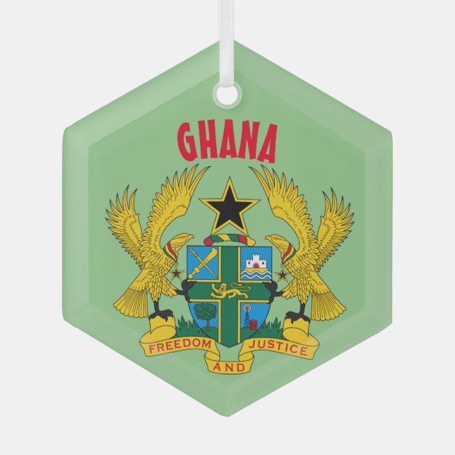 Ghana Custom Glass Ornament (Front)