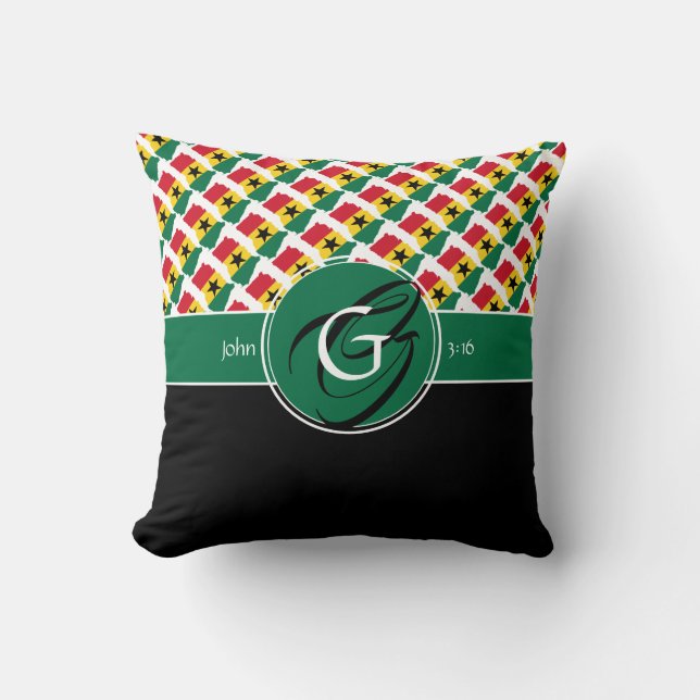 GHANA Double Monogram Christian Cushion (Front)