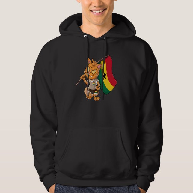 Ghana Fan Cat Hoodie (Front)