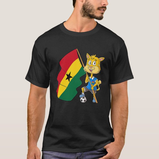 Ghana Fan Cat T-Shirt (Front)