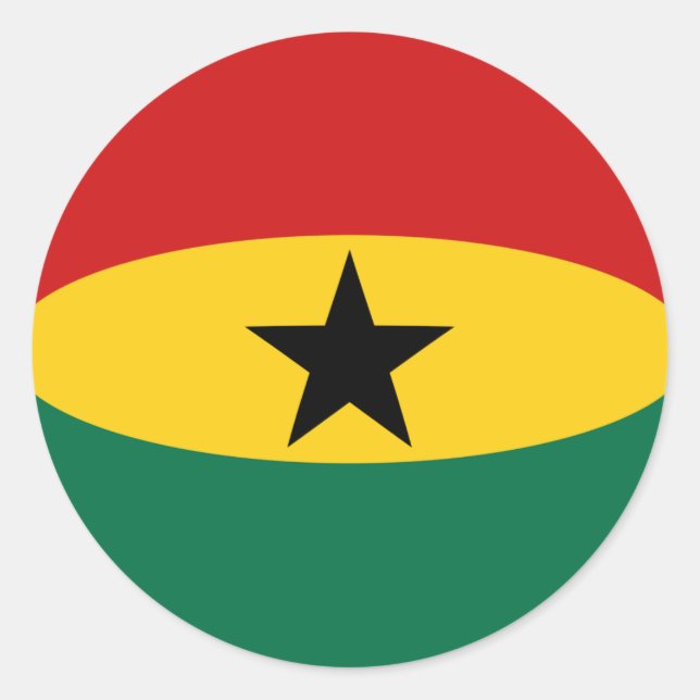 Ghana Fisheye Flag Sticker (Front)