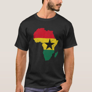 Ghana Flag Africa Continent Silhouette Gift for Gh T-Shirt