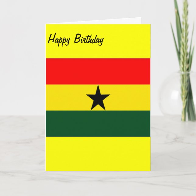 Ghana flag birthday card (Front)