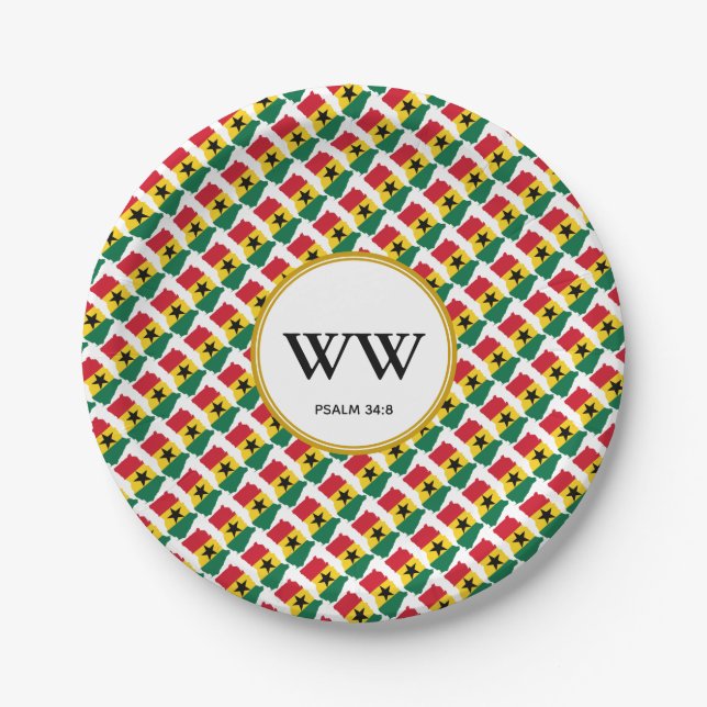 GHANA FLAG Celebration Birthday Heritage Party Paper Plate (Front)
