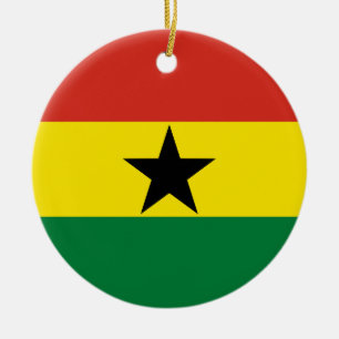 Ghana flag ceramic tree decoration