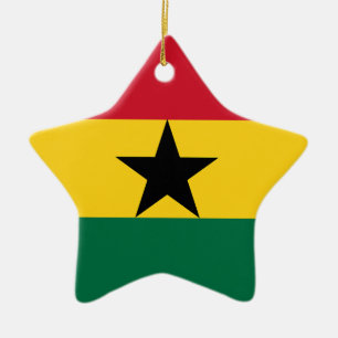 Ghana Flag Ceramic Tree Decoration