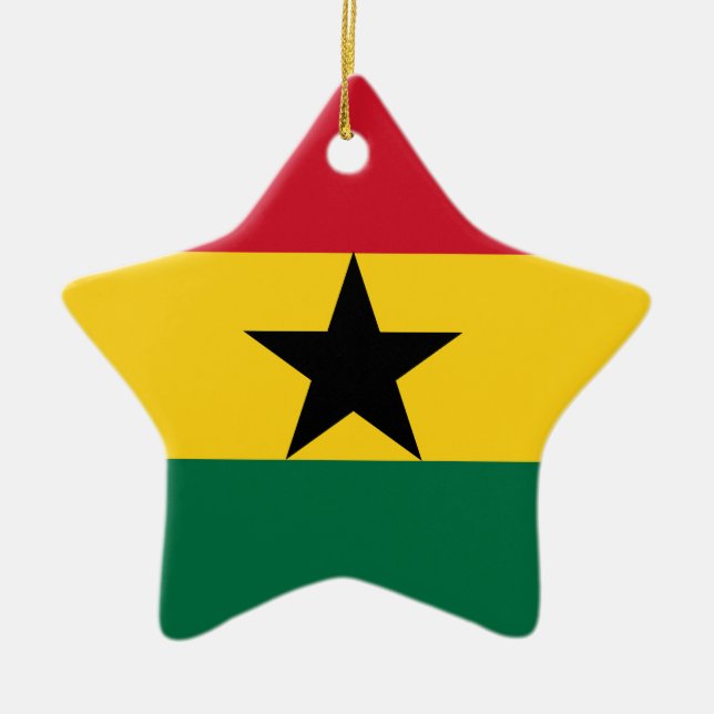 Ghana Flag Ceramic Tree Decoration (Front)