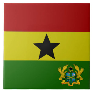 Ghana flag-coat arms tile