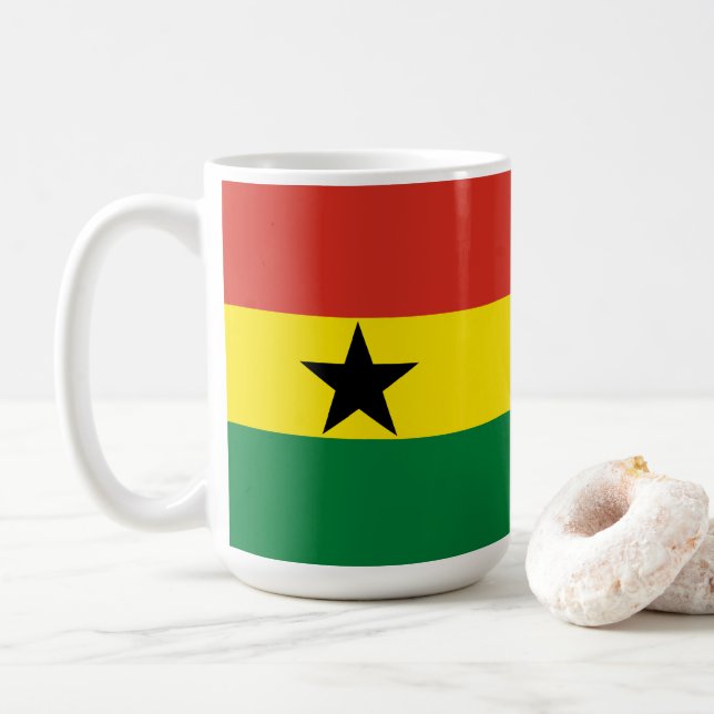 Ghana flag coffee mug (With Donut)