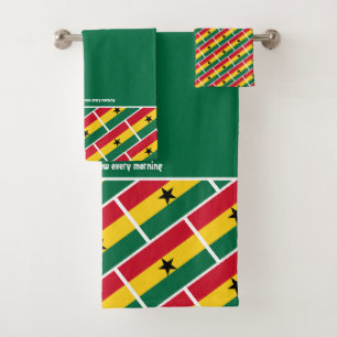 GHANA FLAG Customised Scripture GREEN Ghanaian Bath Towel Set