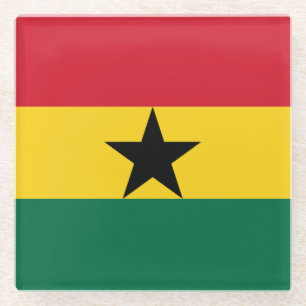 Ghana Flag Glass Coaster