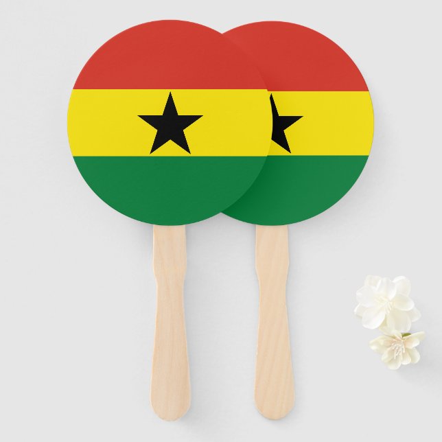 Ghana flag hand fan (Front and Back)