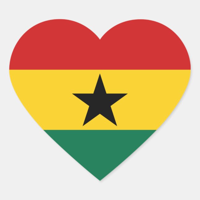 Ghana Flag Heart Sticker (Front)