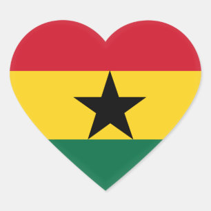 Ghana Flag Heart Sticker