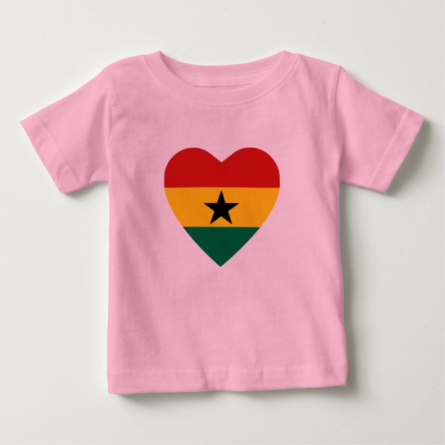 Ghana Flag Heart T-Shirt (Front)