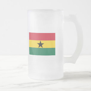 Ghana FLAG International Frosted Glass Beer Mug