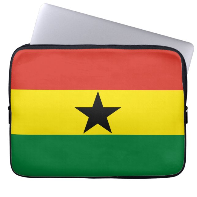Ghana flag laptop sleeve (Front)