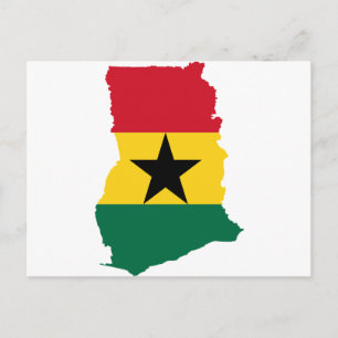 Ghana Flag Map GH Postcard