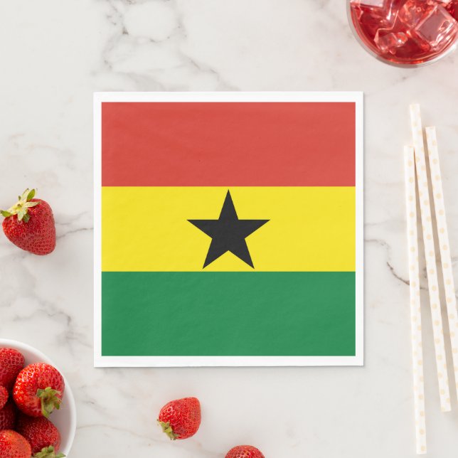 Ghana flag napkin (Insitu)