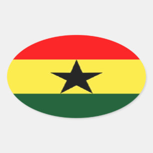 Ghana flag oval sticker