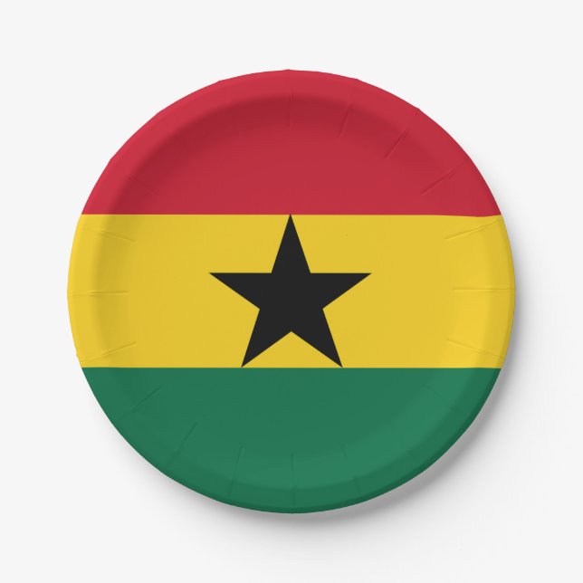 Ghana Flag Paper Plate (Front)