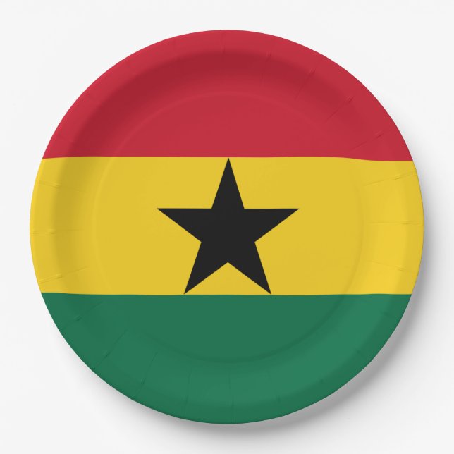Ghana Flag Paper Plate (Front)