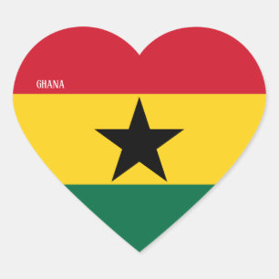 Ghana Flag Patriotic Heart Sticker