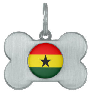 Ghana flag pet name tag