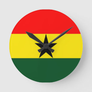 Ghana flag round clock