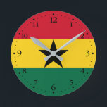 Ghana Flag Round Clock<br><div class="desc">Patriotic flag of Ghana.</div>