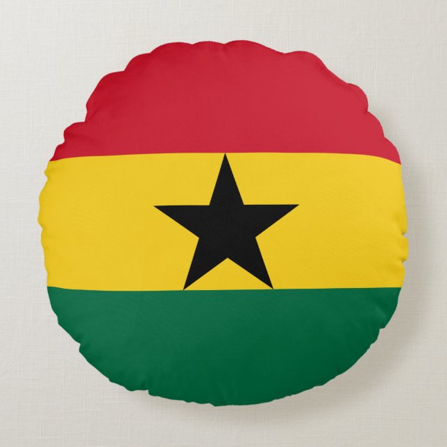 Ghana Flag Round Cushion (Front)