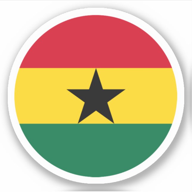 Ghana Flag Round Sticker (Front)