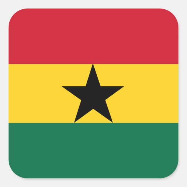 Ghana Flag Square Sticker (Front)