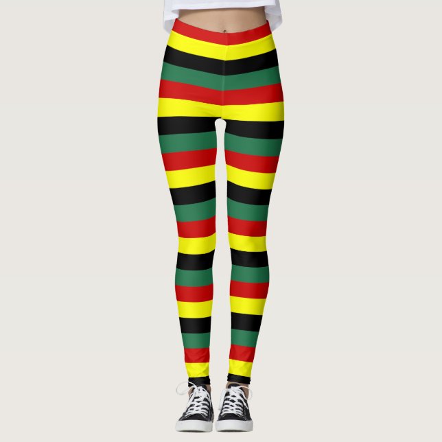 ghana flag stripes country symbol pattern leggings (Front)