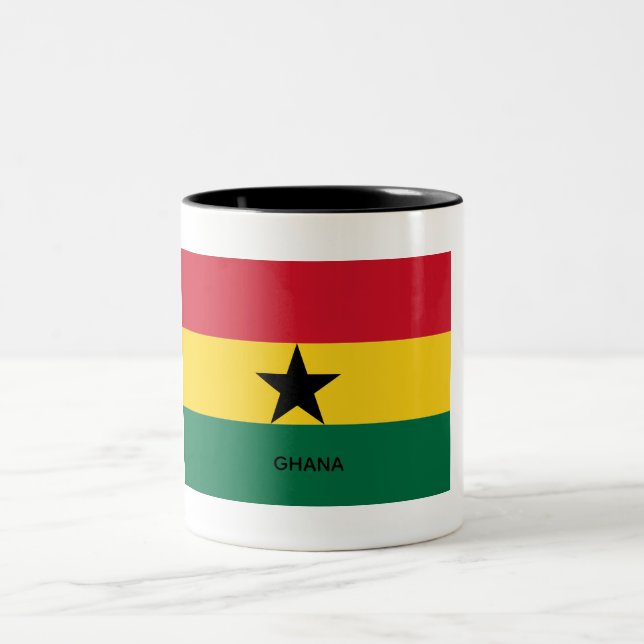 Ghana Flag Two-Tone Coffee Mug (Center)