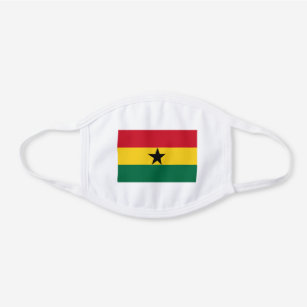 Ghana Flag White Cotton Face Mask
