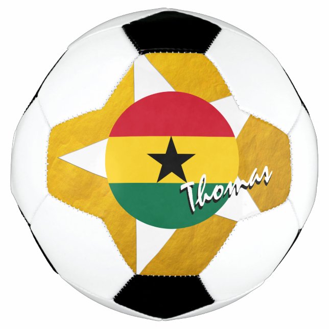 Ghana Football & Gold Ghanaian Flag (Front)