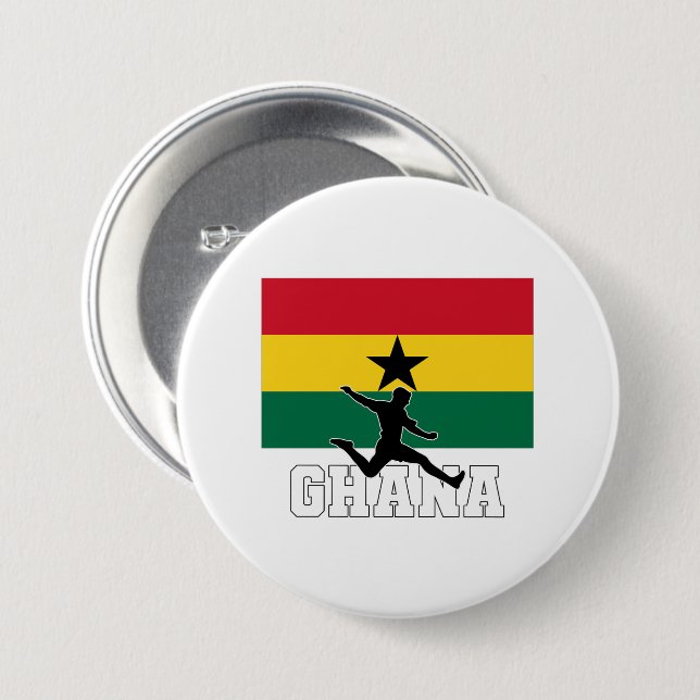 Ghana Football Soccer National Team 7.5 Cm Round Badge (Front & Back)