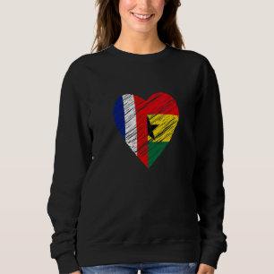 Ghana France Heart French Flag Ghanaian Flag Love Sweatshirt