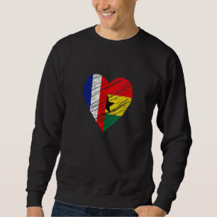 Ghana France Heart French Flag Ghanaian Flag Love  Sweatshirt