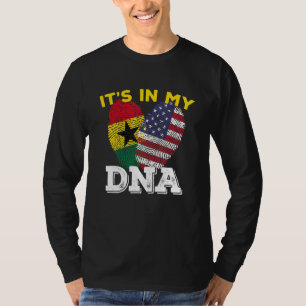 Ghana Ghanaian America American Flag Hand Mixed Dn T-Shirt