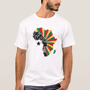 Ghana Ghanaian Flag Africa Map Ethnic Heritage Bla T-Shirt