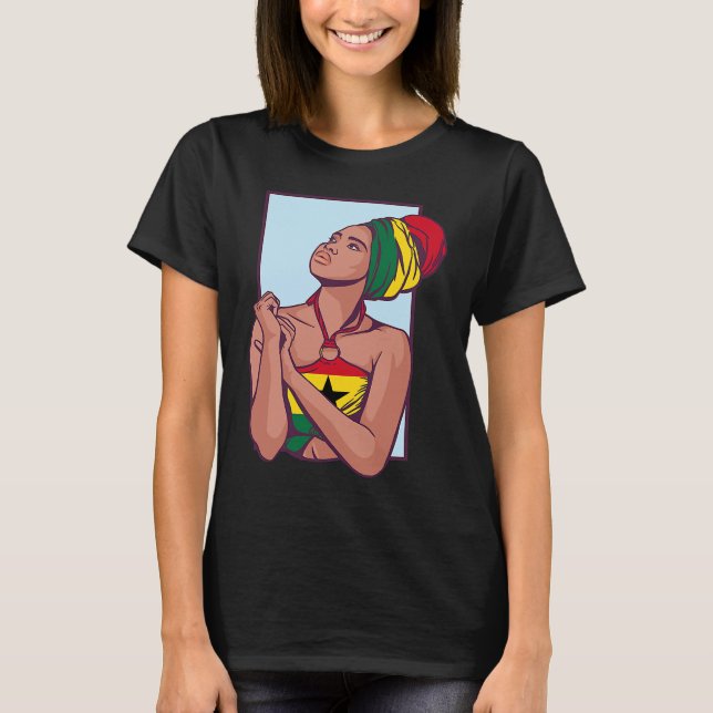 Ghana Ghanaian Flag Africa Proud Princess Queen Me T-Shirt (Front)