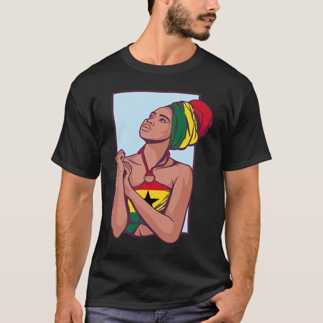 Ghana Ghanaian Flag Africa Proud Princess Queen Me T-Shirt (Front)