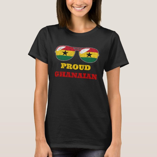 Ghana Ghanaian Flag Africa Proud Sunglasses Melani T-Shirt (Front)