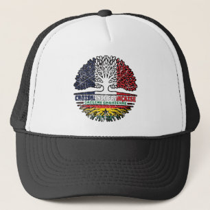 Ghana Ghanaian French France Tree Roots Flag Trucker Hat