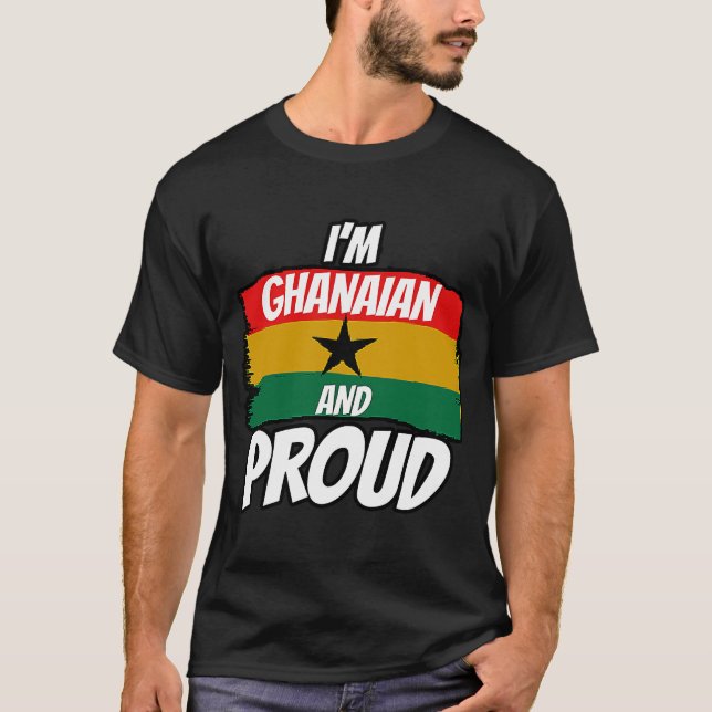 Ghana Ghanaian Heart Love Proud Melanin Flag T-Shirt (Front)