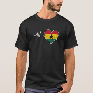 Ghana Ghanaian Heart Love Proud Melanin Flag   T-Shirt