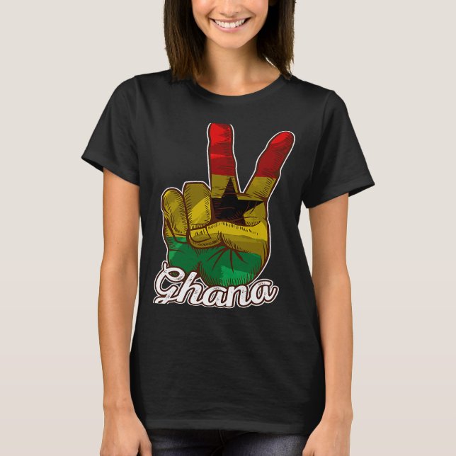 Ghana Ghanaian Heart Love Proud Melanin Flag T-Shirt (Front)