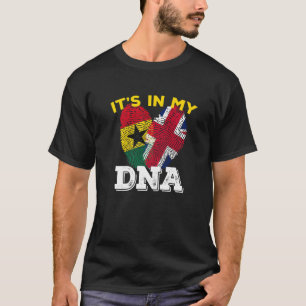 Ghana Ghanaian Uk England Flag Hand Mixed Dna   T-Shirt